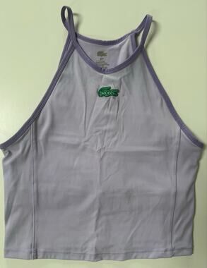 Lacoste X Bandier All Motion crop tank top in Lilac purple Small